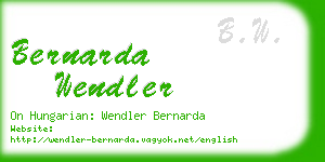 bernarda wendler business card